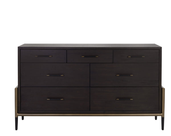 Sunpan Weldrick Dresser - Stylish Mid-Century Design with Soft Closing Drawers and Elegant Iron Handles Espresso