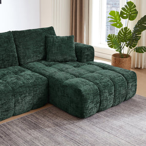 English Elm Chenille L-Shape Oversized Sofa - Plush Minimalist Sectional Couch For Living Room, No Assembly Needed! W2339S00081