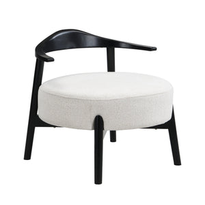 English Elm Christopher Knight Home® - Upholstered Nordic Accent Chair Beige with Black Frame — Modern 300lb Capacity Reading Armchair for Sunroom N779P264850B