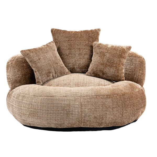 English Elm Lazy Sofa Oversized Ergonomic Bean Bag Lounger with High Wrap Back, Plush Chenille Foam Comfort for Living Room, Bedroom, Office Coffee W395P252063
