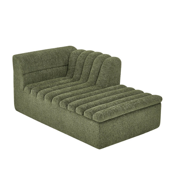 English Elm 106" Modular L-shaped Sectional Chenille Sofa Sculptural Low Profile Living Room Couch Green W1413S00126