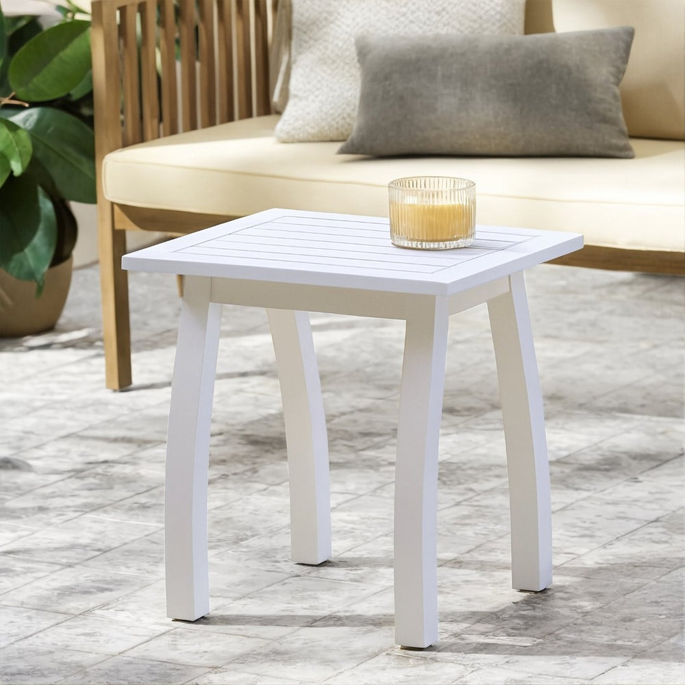English Elm Selma Solid Acacia Wood Rectangular End Table Weatherproof Grain Finish Patio or Living Room N770P248135W