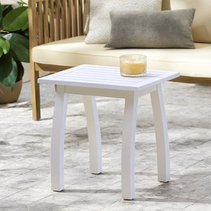 English Elm Selma Solid Acacia Wood Rectangular End Table Weatherproof Grain Finish Patio or Living Room N770P248135W