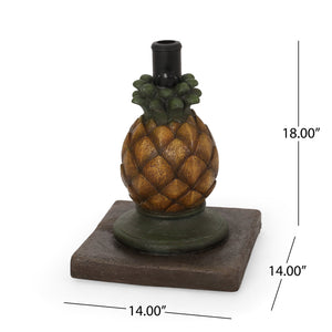 English Elm Christopher Knight Home® - PINEAPPLE Concrete Umbrella Base in Sunny Yellow — Heavy 21.75" x 17.5" Decorative Outdoor Stand 67768.00YLW