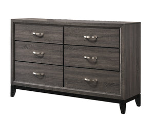 English Elm 1pc Modern 4-Drawer Tall Storage Chest in Mist Finish — Sleek Bedroom Organizer with Spacious Drawers Gray 61 L x 19 W x 36 H B2741P406737