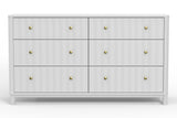 IDEAZ 1570APB White Modern 6 Drawer Dresser White 1570APB