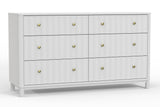 IDEAZ 1570APB White Modern 6 Drawer Dresser White 1570APB