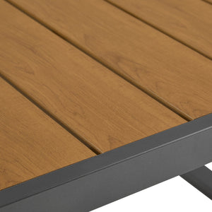 English Elm Christopher Knight Home® - 4-Pieces Outdoor Metal Patio Furniture Set with Deep-Seat Cushions, Teslin Rope, Wood-Look Tabletop, Rust-Resistant Frame Natural+Grey N780P2540723G