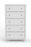 IDEAZ 1571APB White Modern 5 Drawer Chest White 1571APB