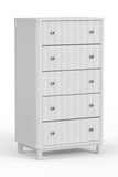 IDEAZ 1571APB White Modern 5 Drawer Chest White 1571APB