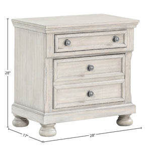 English Elm Antique Two-Drawer Gray Nightstand with Solid Wood & MDF, Transitional Design, Top Seller Quality B2699P208272