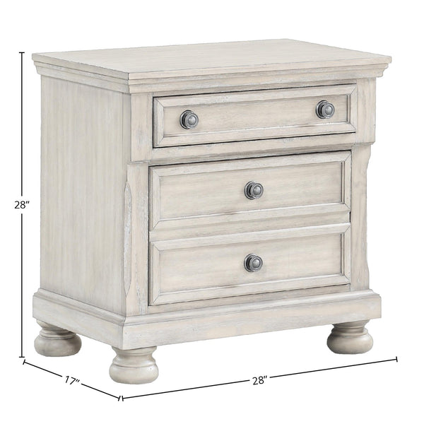English Elm Antique Two-Drawer Gray Nightstand with Solid Wood & MDF, Transitional Design, Top Seller Quality B2699P208272