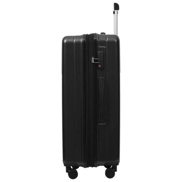 English Elm Luggage 5 Piece Hardside Abs Set with Front Access Carry on and Tsa Spinner Wheels Black N732P391579B