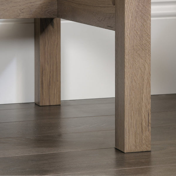 English Elm Writing Desk Brown Finish with Spacious Work Surface & 2 Smooth-Glide Drawers, Oak Accent, Durable B356P402706