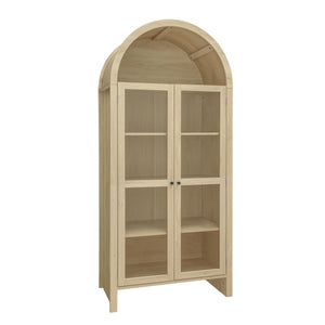 English Elm 70.28" Tall Arched Kitchen Pantry - Modern Farmhouse Cabinet With Adjustable Shelves For Versatile Storage W688P204446