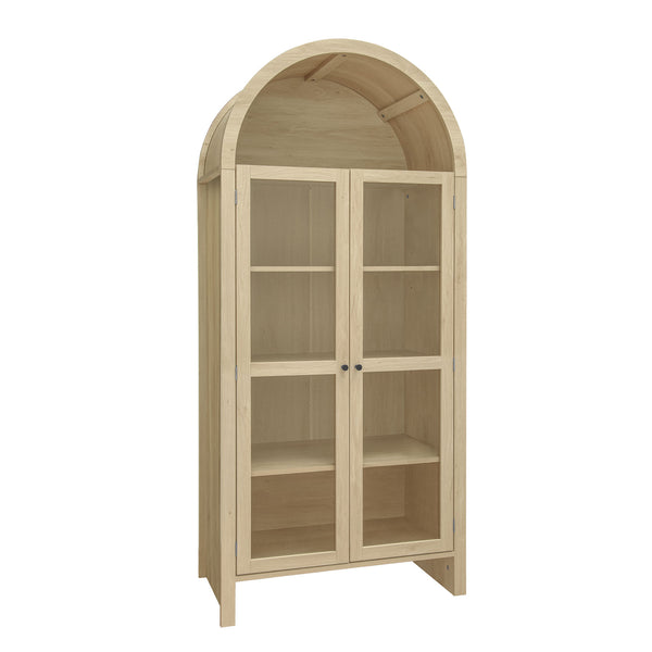 English Elm 70.28" Tall Arched Kitchen Pantry - Modern Farmhouse Cabinet With Adjustable Shelves For Versatile Storage W688P204446