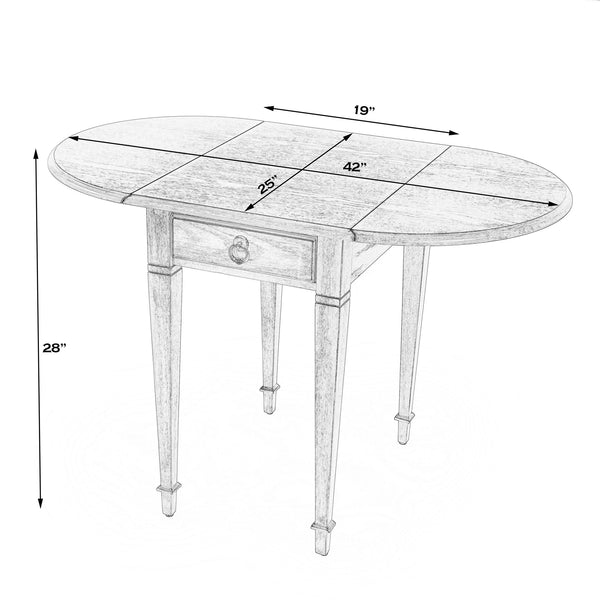 Butler Specialty Glenview Versatile Rectangular Wood Pembroke Drop Leaf Side Table With Elegant Inlay Design Gray Polar Hardwood Solds,Oak Veneer,Fiberboard,Zinc 1576418-butler