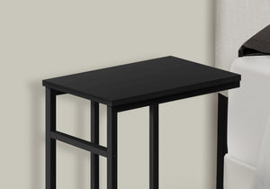 English Elm Accent Table, Modern C-Shaped Design For Versatile Use As Snack Or Laptop Stand, Black Finish B2710P218970