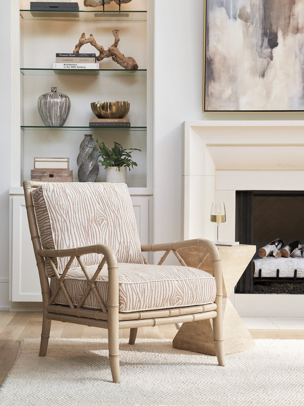 Lexington Tommy Bahama Home Heydon Chair - Contemporary Resort Living With Clean Lines, Ultra Down Cushions & Stylish Sea Oat Finish  Wood 1576-11-42