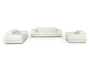 VIG Furniture Divani Casa Chrysanthemum Modern White Genuine Leather Sofa Set VGKK1576-SET-WHT-FL