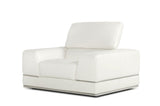 VIG Furniture Divani Casa Chrysanthemum Modern White Genuine Leather Sofa Set VGKK1576-SET-WHT-FL