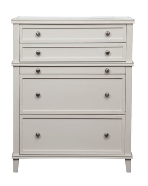 IDEAZ 1577APB White Rose 4 Drawer Chest with Pull Out Tray White 1577APB