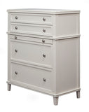 IDEAZ 1577APB White Rose 4 Drawer Chest with Pull Out Tray White 1577APB