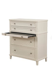 IDEAZ 1577APB White Rose 4 Drawer Chest with Pull Out Tray White 1577APB