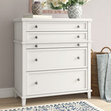 IDEAZ 1577APB White Rose 4 Drawer Chest with Pull Out Tray White 1577APB