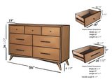 IDEAZ 1578APB Brown Mid Century 7 Drawer Dresser Brown 1578APB