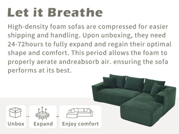 English Elm Modular Cloud Sectional with Oversized Chaise Memory Foam Fill for Living Rooms W3224S00005