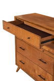 IDEAZ 1579APB Brown Mid Century 4 Drawer Chest with Pull Out Tray Brown 1579APB