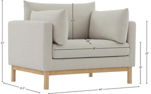 Langham Beige Linen Textured Fabric Chair 157Beige-C Meridian Furniture