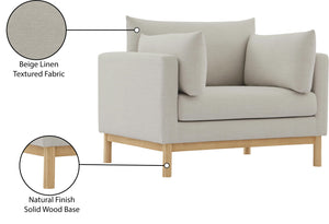 Langham Beige Linen Textured Fabric Chair 157Beige-C Meridian Furniture