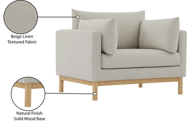 Langham Beige Linen Textured Fabric Chair 157Beige-C Meridian Furniture