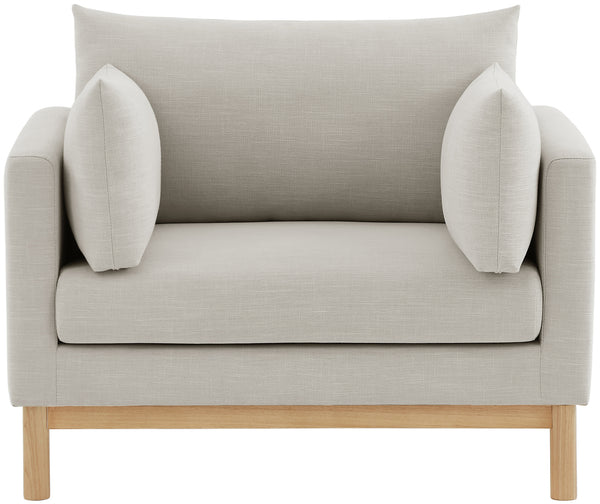 Langham Beige Linen Textured Fabric Chair 157Beige-C Meridian Furniture