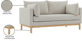 Langham Beige Linen Textured Fabric Loveseat 157Beige-L Meridian Furniture