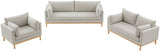 Langham Beige Linen Textured Fabric Loveseat 157Beige-L Meridian Furniture