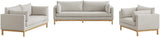 Langham Beige Linen Textured Fabric Loveseat 157Beige-L Meridian Furniture