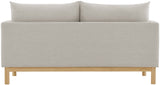 Langham Beige Linen Textured Fabric Loveseat 157Beige-L Meridian Furniture