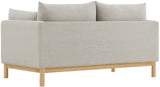 Langham Beige Linen Textured Fabric Loveseat 157Beige-L Meridian Furniture