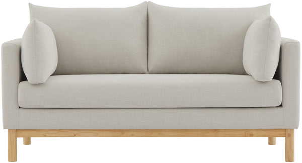 Langham Beige Linen Textured Fabric Loveseat 157Beige-L Meridian Furniture