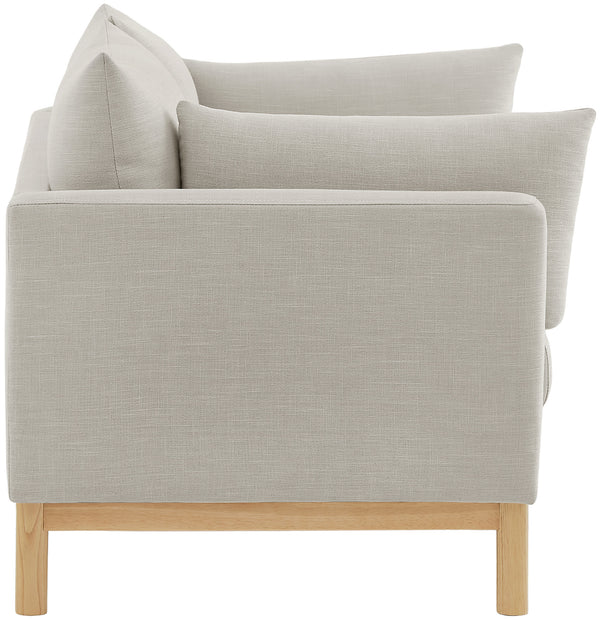 Langham Beige Linen Textured Fabric Loveseat 157Beige-L Meridian Furniture