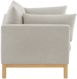 Langham Beige Linen Textured Fabric Loveseat 157Beige-L Meridian Furniture