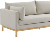 Langham Beige Linen Textured Fabric Loveseat 157Beige-L Meridian Furniture