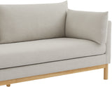 Langham Beige Linen Textured Fabric Loveseat 157Beige-L Meridian Furniture