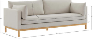 Langham Beige Linen Textured Fabric Sofa 157Beige-S Meridian Furniture
