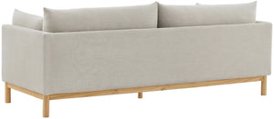 Langham Beige Linen Textured Fabric Sofa 157Beige-S Meridian Furniture