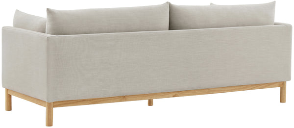 Langham Beige Linen Textured Fabric Sofa 157Beige-S Meridian Furniture