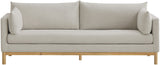 Langham Beige Linen Textured Fabric Sofa 157Beige-S Meridian Furniture